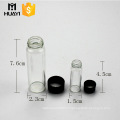 5ml 20ml custom design small glass tube bottle with black plastic cap